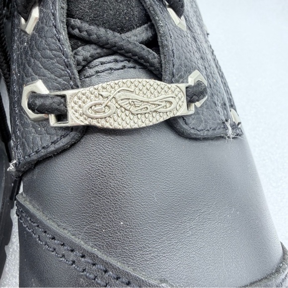 River Road Chunky Motorcycle Boots Black Leather Double Zip - Picture 4 of 10